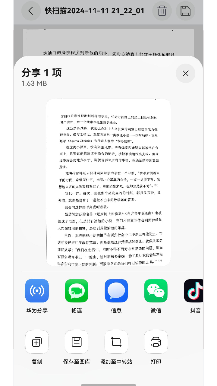 分享界面